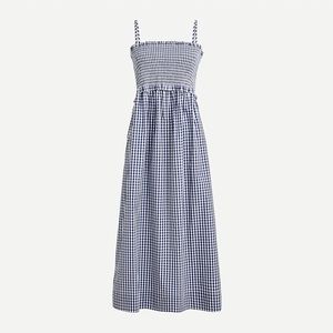 Smocked poplin dress